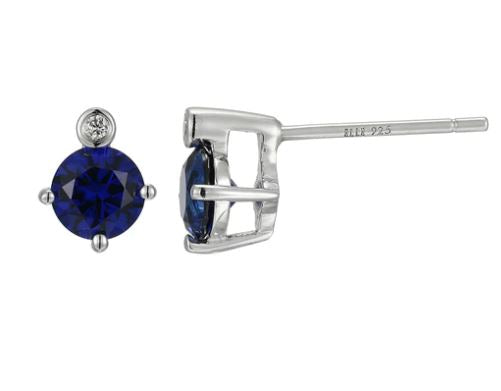 Sterling Silver Created Sapphire Birthstone Earrings