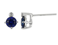 Sterling Silver Created Sapphire Birthstone Earrings