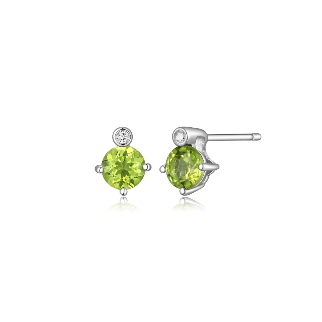 Sterling Silver Genuine Peridot Birthstone Earrings