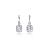 SS/PT 1.82cttw Simulated Diamond Earrings