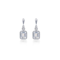 SS/PT 1.82cttw Simulated Diamond Earrings