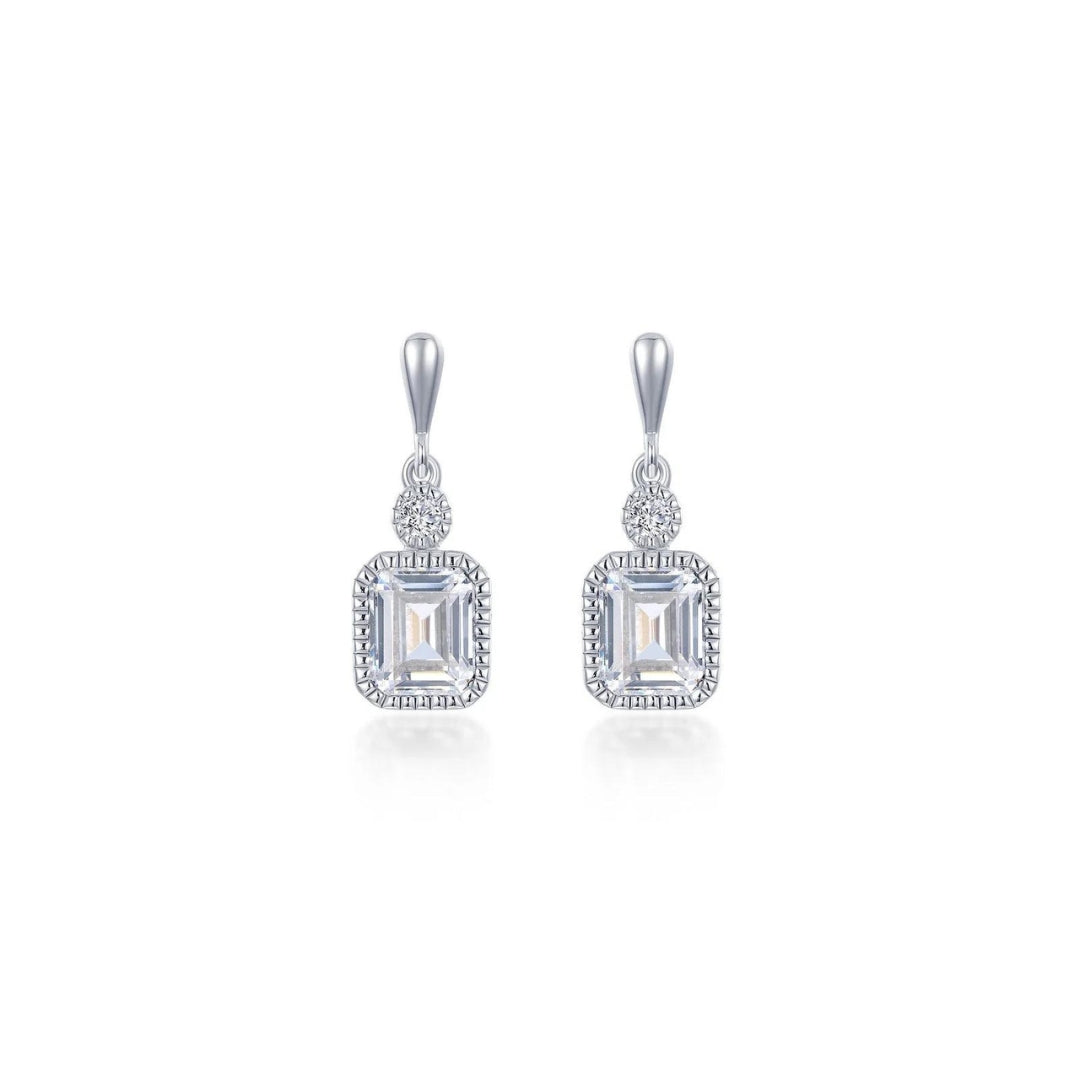 SS/PT 1.82cttw Simulated Diamond Earrings