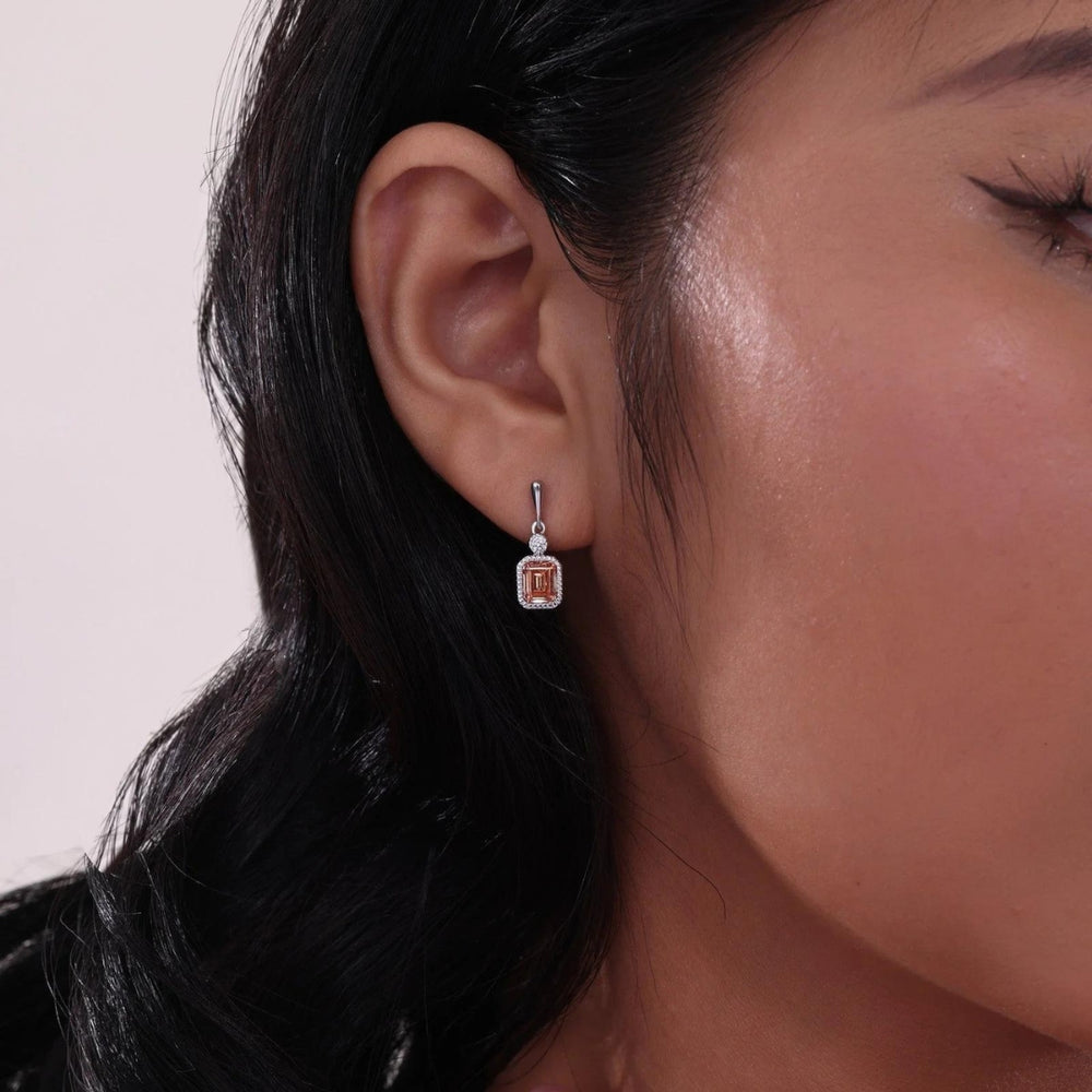SS/PT 1.82cttw Simulated Diamond & Simulated Yellow Topaz Earrings