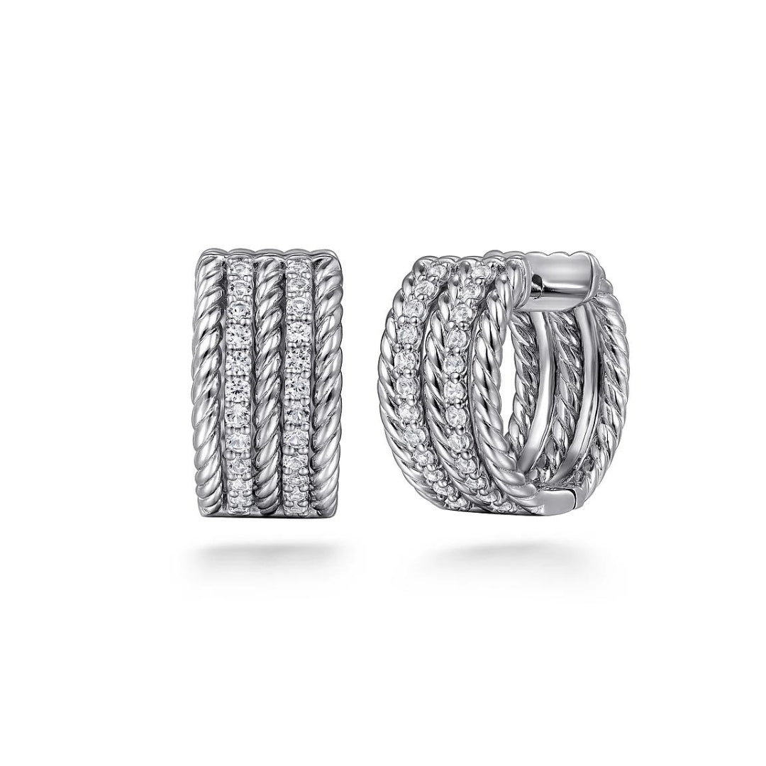 White Sapphire Hampton Huggie Earrings