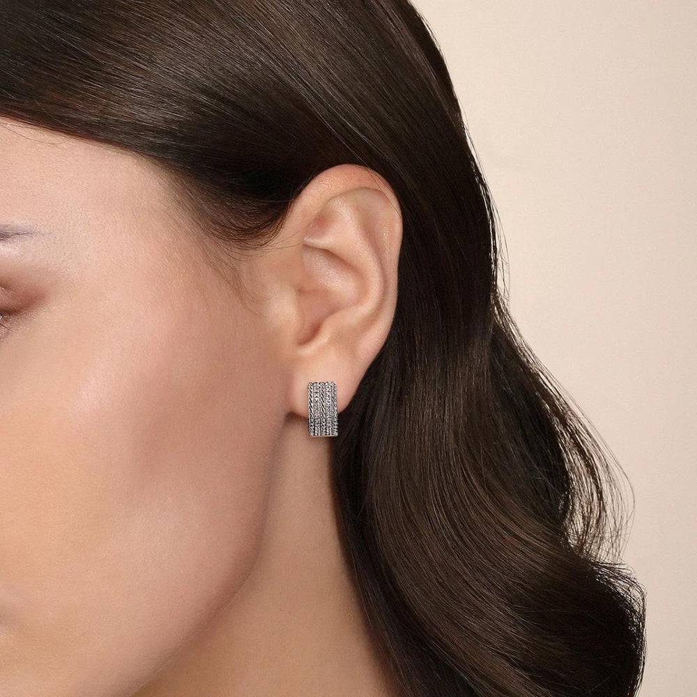 White Sapphire Hampton Huggie Earrings