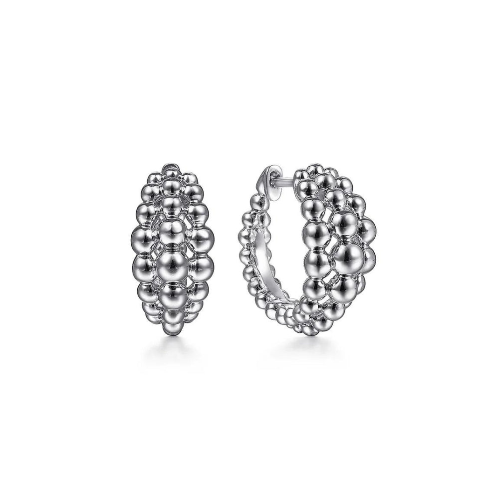 Sterling Silver Bujukan Huggie Earrings