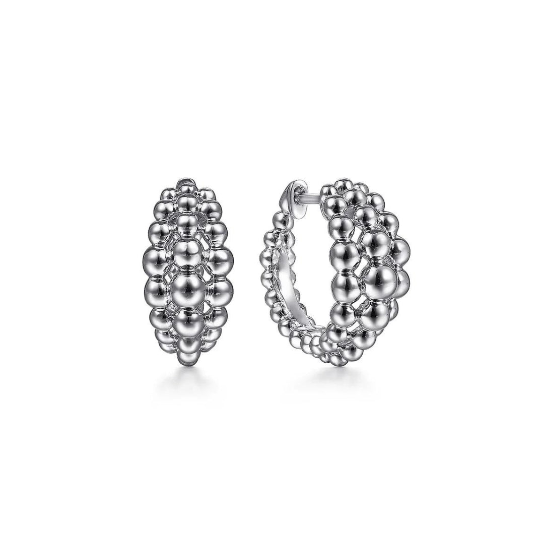 Sterling Silver Bujukan Huggie Earrings