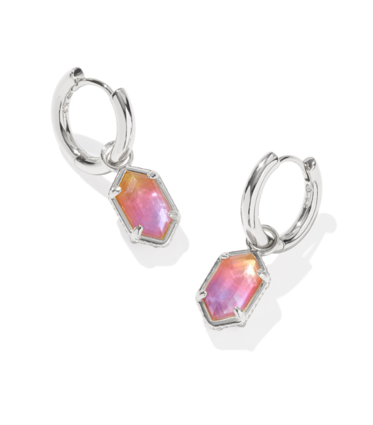Hallie Silver Sunrise Watercolor Illusion Huggie Earrings by Kendra Scott