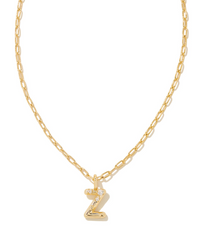 Crystal Letter Z Gold Plated White CZ Short Pendant Necklace by Kendra Scott
