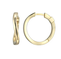 Sterling Silver Yellow Gold Plated Luna Twist 20mm Hoop Earrings by Elle