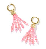 Sylvia Gold Plated Pink Chalcedony Huggie Earrings  by Kendra Scott