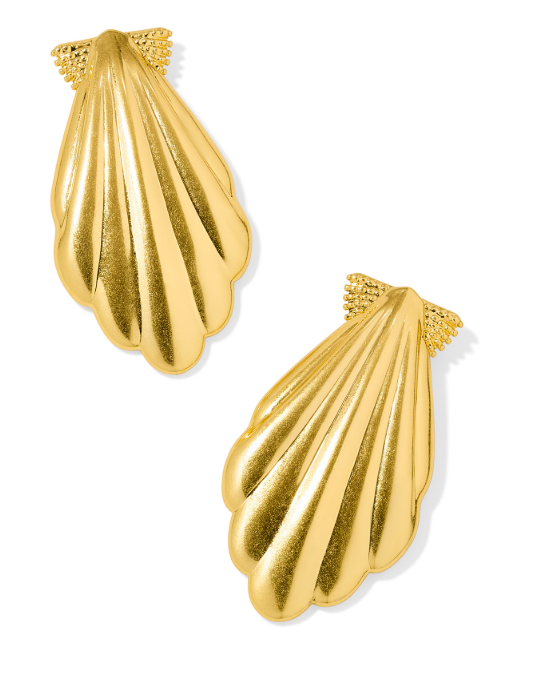 Alexa Gold Plated Vintage Metal Statement Earrings by Kendra Scott