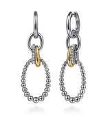 Two-Tone Sterling Silver--Yellow Gold Bujukan Linking Drop Earrings