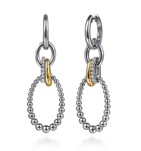 Two-Tone Sterling Silver--Yellow Gold Bujukan Linking Drop Earrings