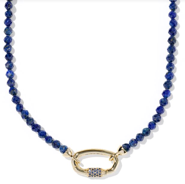 Emery Gold Blue Lapis Beaded Strand Necklace by Kendra Scott