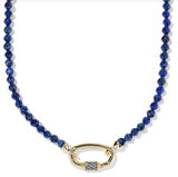 Emery Gold Blue Lapis Beaded Strand Necklace by Kendra Scott