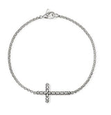 JH Essentials Spiritual Silver 2mm Mini Rolo Chain Cross Bracelet Sz S by John Hardy