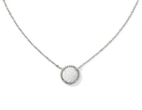 Vollyball Silver White MOP Short Pendant Necklace by Kendra Scott