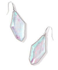 Evelyn Silver Rock Crystal Dichroic Drop Earrings by Kendra Scott