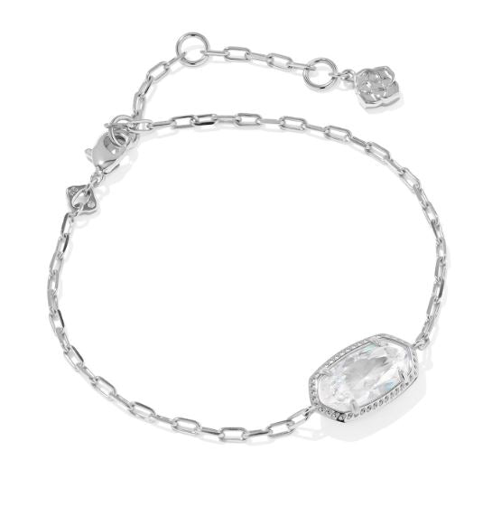 Elaina Luxe Silver White CZ Chain Bracelet by Kendra Scott