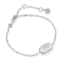 Elaina Luxe Silver White CZ Chain Bracelet by Kendra Scott