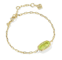 Elaina Luxe Gold Plated Light Green CZ Chain Bracelet by Kendra Scott