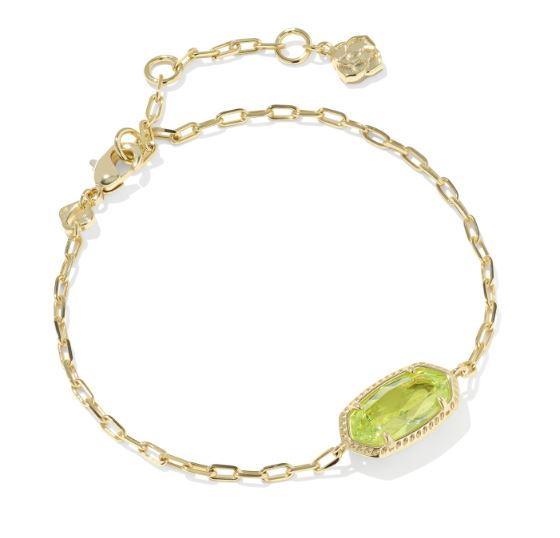 Elaina Luxe Gold Plated Light Green CZ Chain Bracelet by Kendra Scott