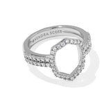 Daphne Silver Pave White CZ Coctail Ring Sz 8 by Kendra Scott