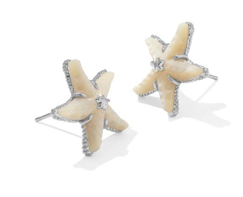 Parker Starfish Silver Natural MOP Stud Earrings by Kendra Scott