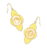 Abbie Medallion Gold Plated Yellow Mix Drop Earrings by Kendra Scott