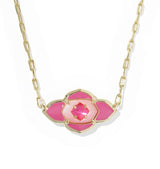 Abbie Medallion Gold Plated Hot Pink Mix Short Pendant Necklace by Kendra Scott