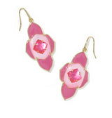 Abbie Medallion Gold Plated Hot Pink Mix Drop Earrings by Kendra Scott