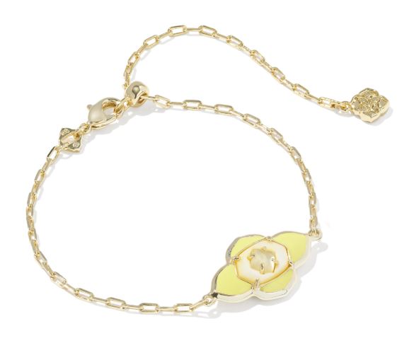 Abbie Medallion Gold Plated Yellow Mix Delicate Chain Bracelet by Kendra Scott