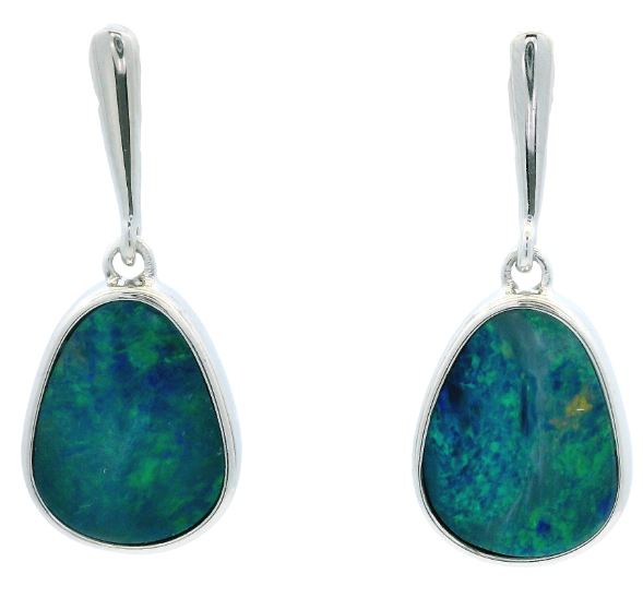 Sterling Silver Free-Form Opal Doublet Earrings