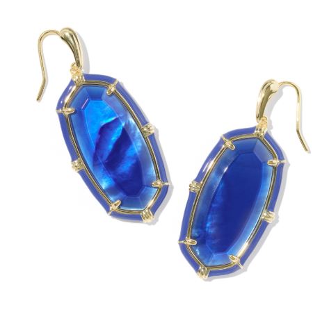 Elle Gold Plated Cobalt Illusion Enamel Drop Earrings by Kendra Scott