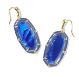 Elle Gold Plated Cobalt Illusion Enamel Drop Earrings by Kendra Scott