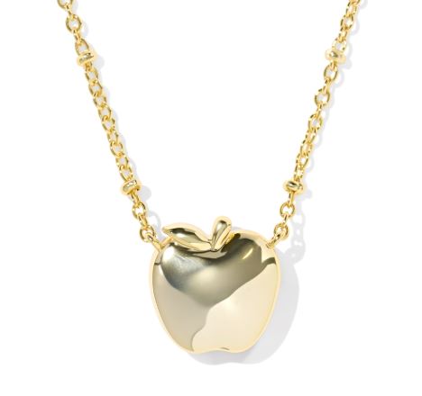 Apple Gold Plated Red Illusion Short Pendant Necklace by Kendra Scott