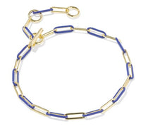 Courtney Gold Plated Blue Enamel Link & Chain Bracelet by Kendra Scott