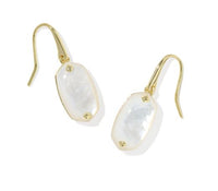 Lee Riveted Gold Plated Ivory Mother of Pearl Drop Earrings by Kendra Scott