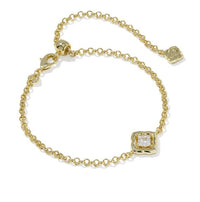 Mallory Gold Plated White CZ Crystal Delicate Chain Bracelet by Kendra Scott
