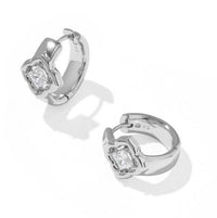 Mallory Silver White CZ Crystal Huggie Earrings by Kendra Scott