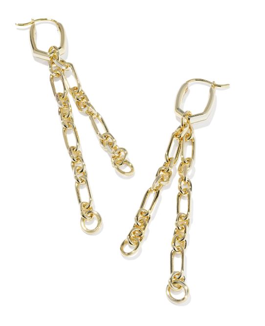 Embry Gold Plated Chain Huggie Earrings by Kendra Scott