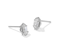 Mini Ellie Luxe Silver White CZ Stud Earrings by Kendra Scott