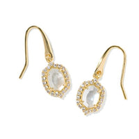 Daphne Crystal Frame Gold Plated Ivory Mother of Pearl Drop Earrings by Kendra Scott