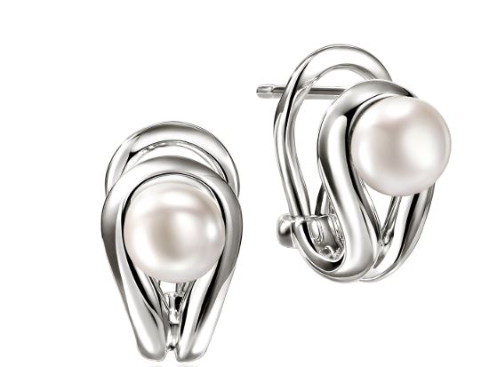 Surf Silver Earrings with 6-6.5mm Cultured Fresh Water Pearl by John Hardy