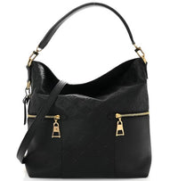 PREOWNED Louis Vuitton Black Empreinte Melie Tote with Gold Hardware, Name Tag, & Strap
