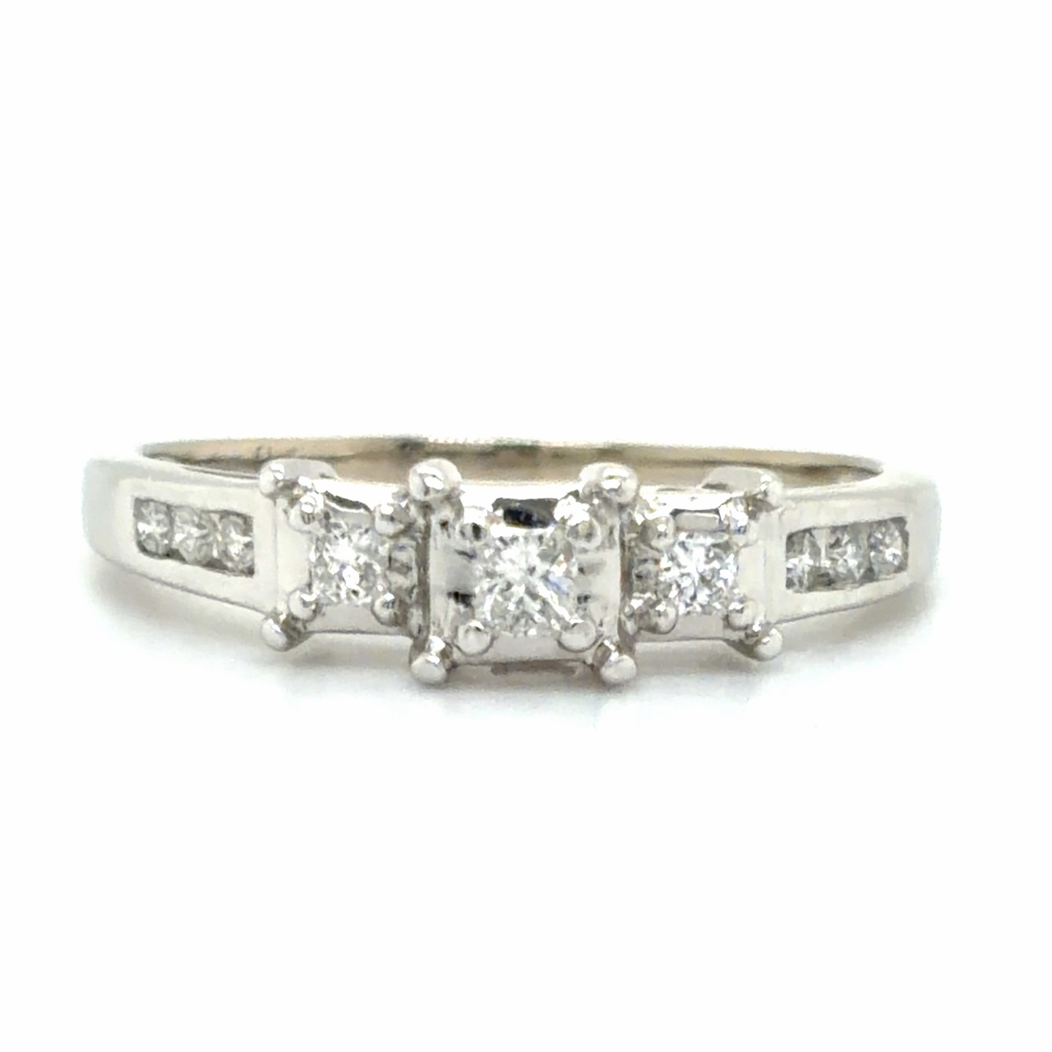 Estate Princess Cut 3-Stone Engagement Ring