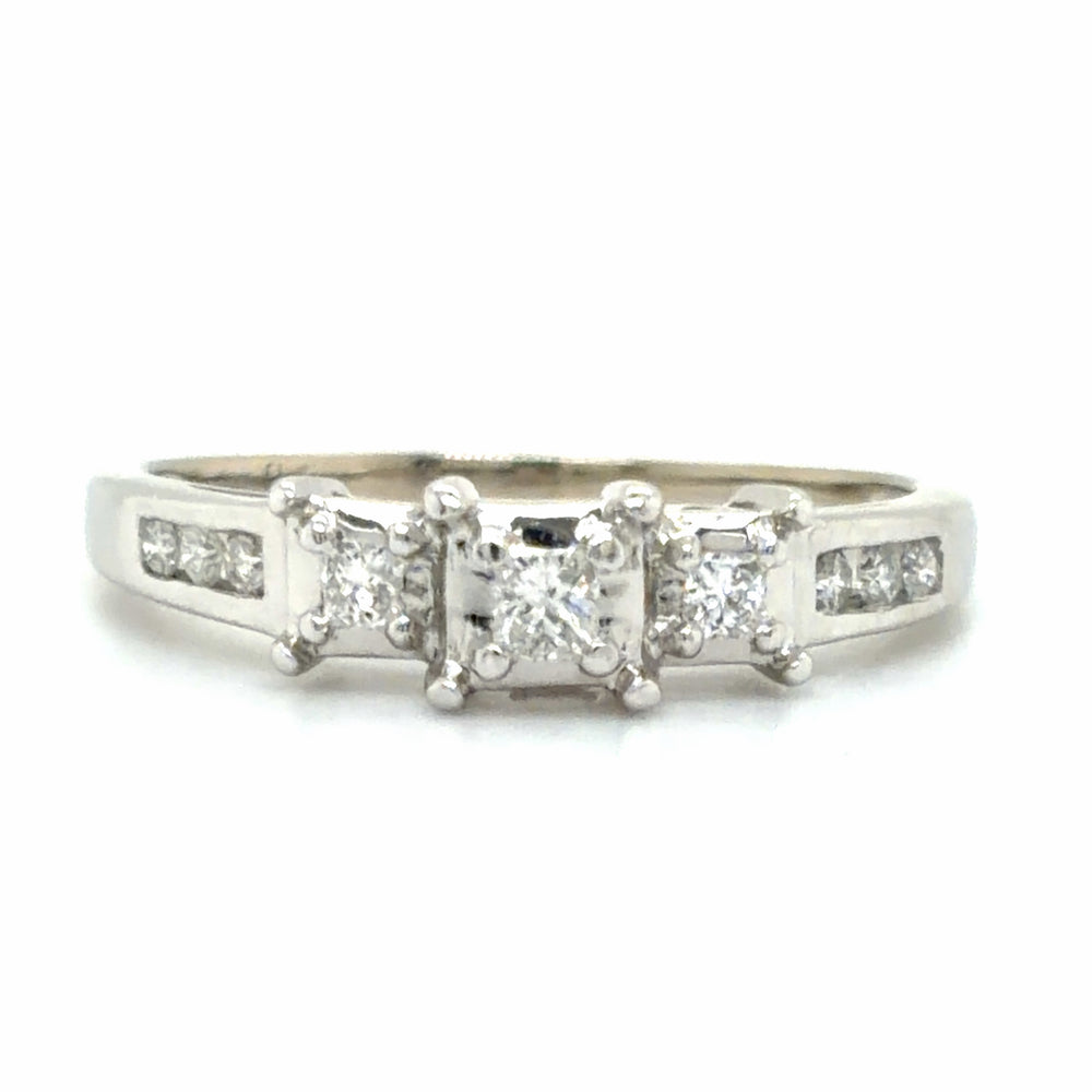Estate Princess Cut 3-Stone Engagement Ring