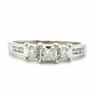 Estate Princess Cut 3-Stone Engagement Ring