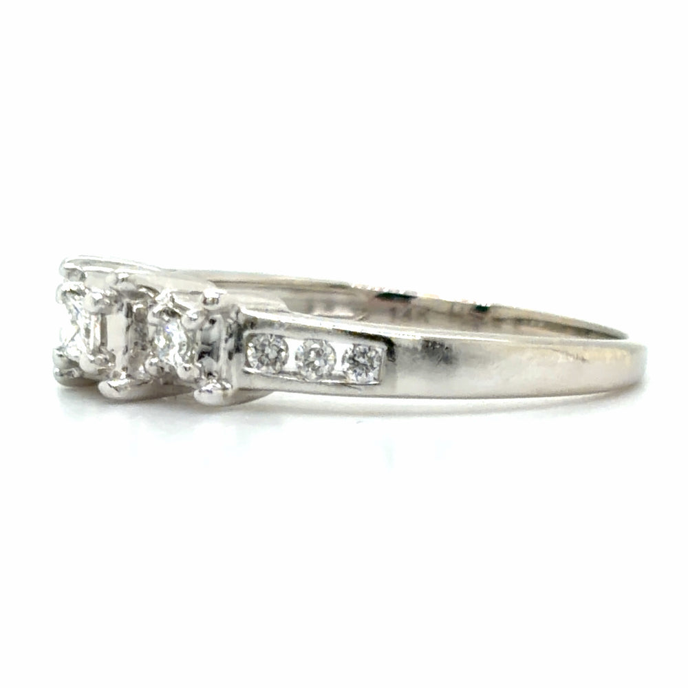Estate Princess Cut 3-Stone Engagement Ring